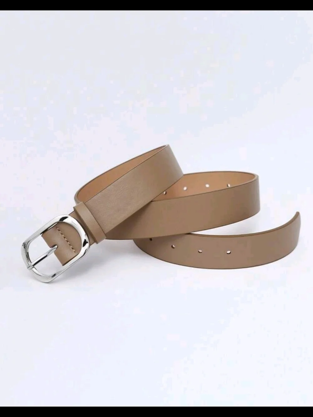 Ladies Smooth Tan Belt with Silver Buckle